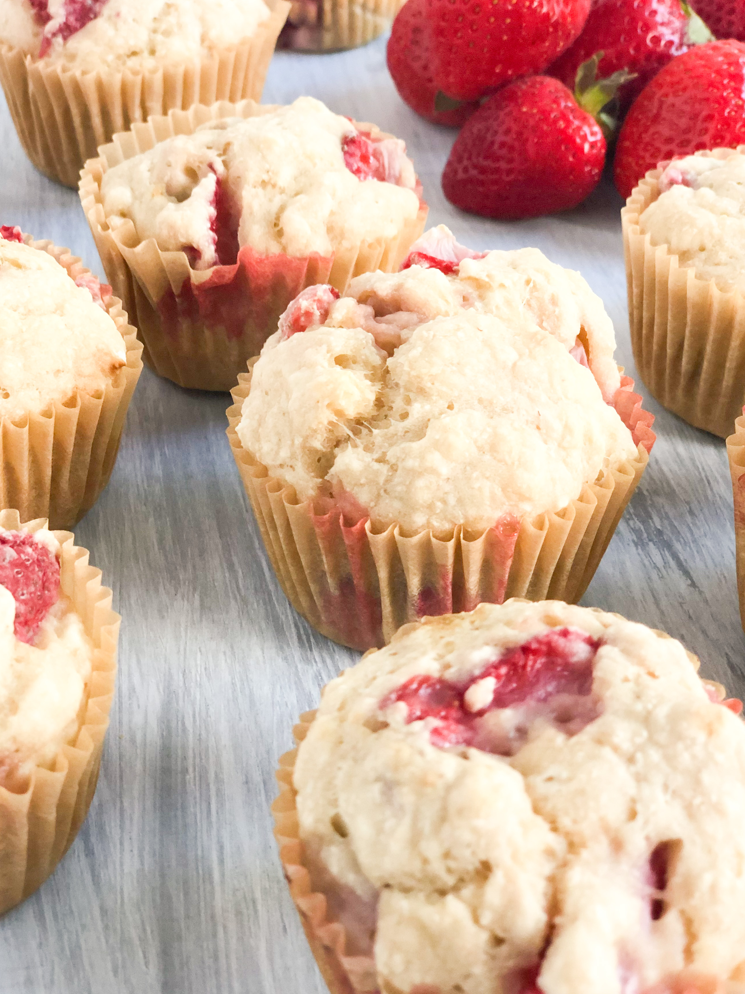 Healthy-ish Vegan Strawberry Muffins