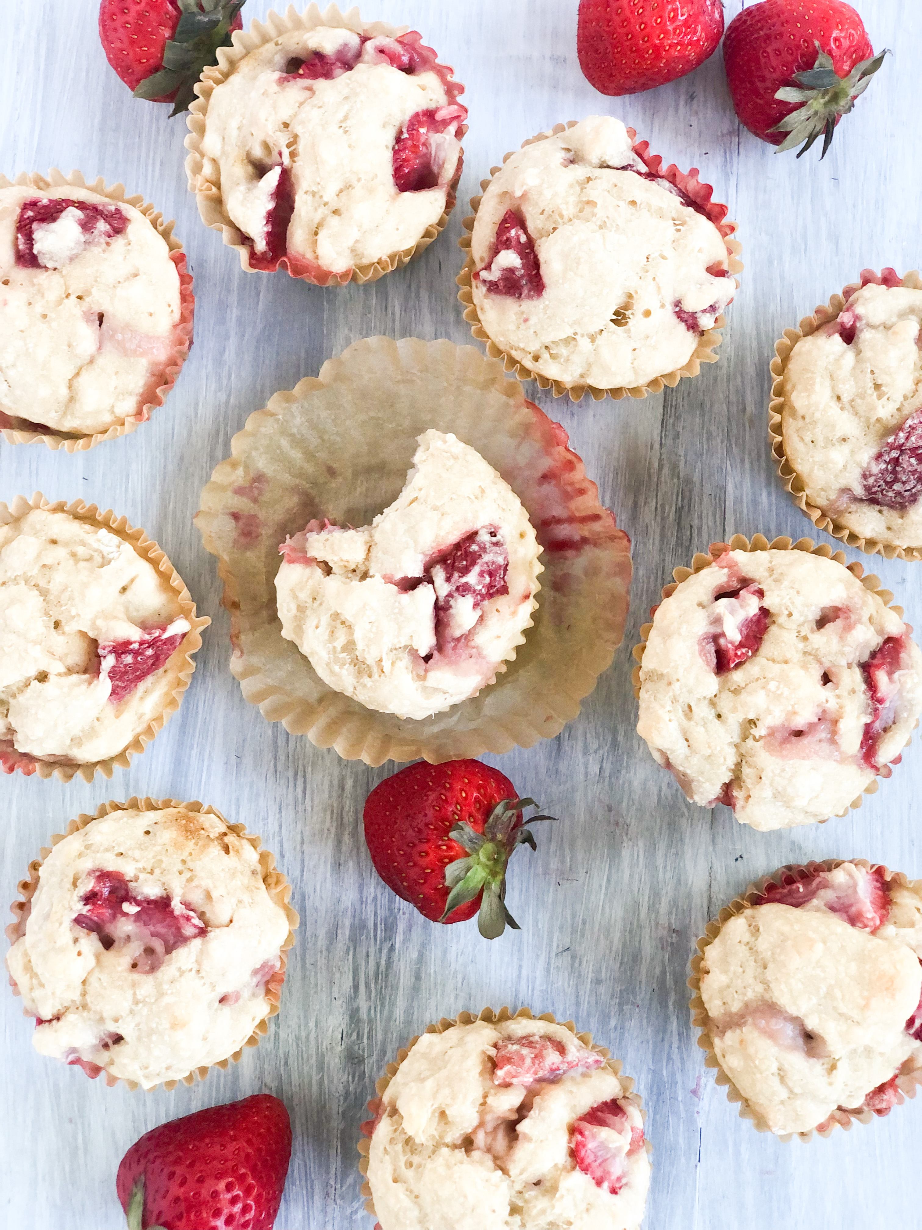 Healthy-ish Vegan Strawberry Muffins