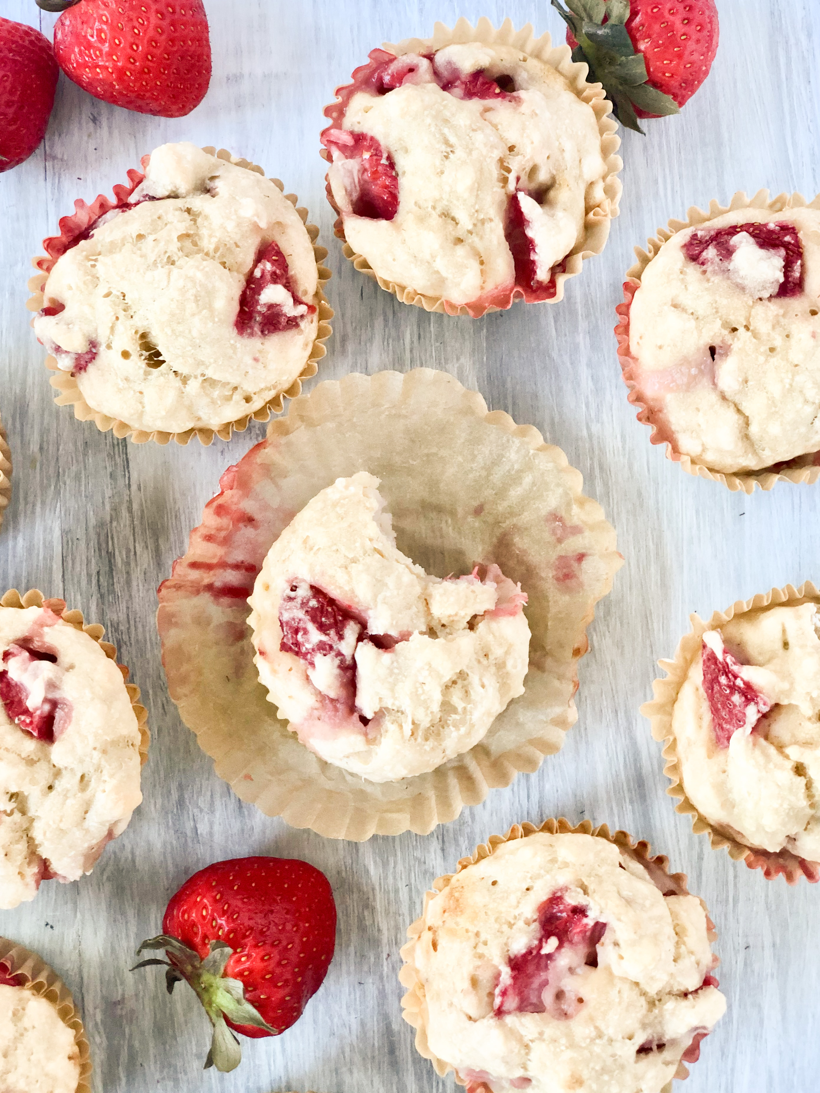 Healthy-ish Vegan Strawberry Muffins