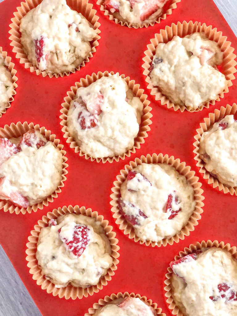 Healthy-ish Vegan Strawberry Muffins