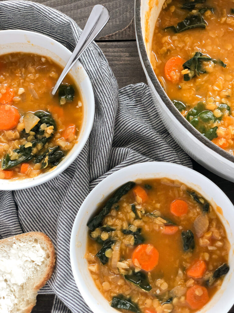 Easy Kale and Red Lentil Soup