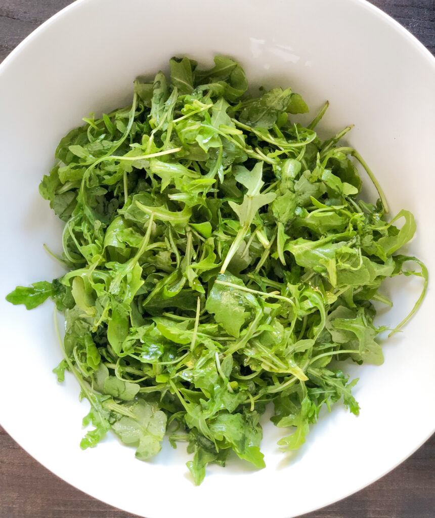 Mango black bean arugula salad