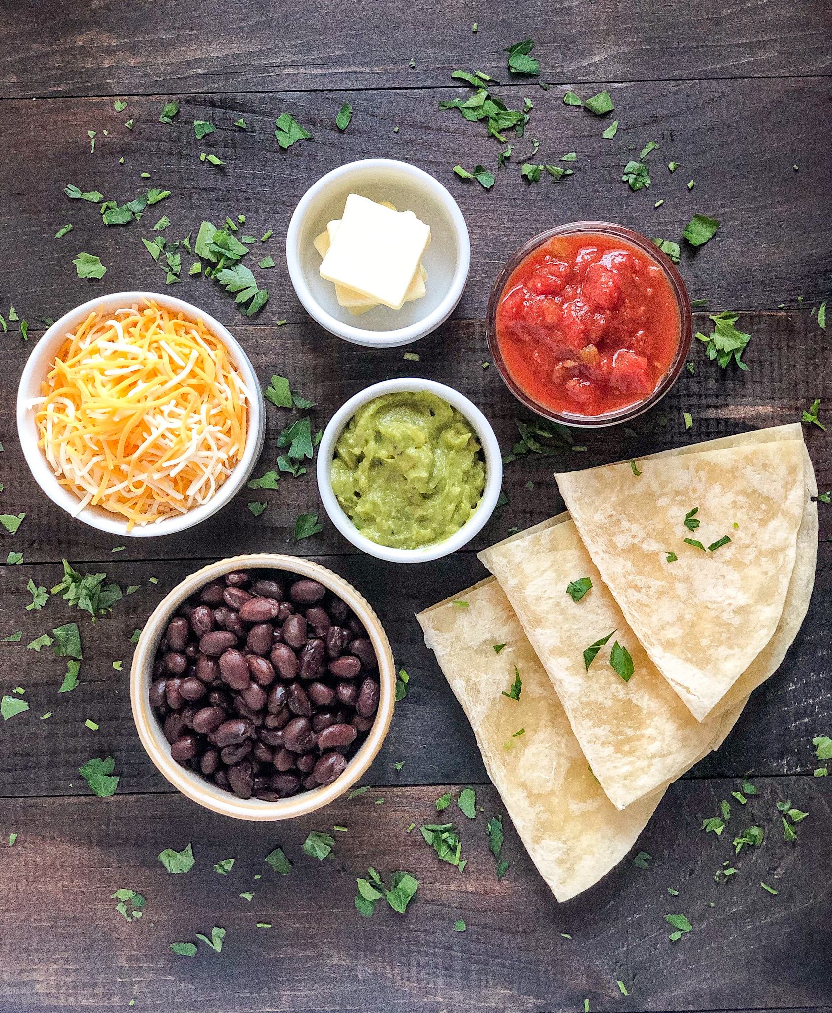 5 minute black bean and cheese quesadilla
